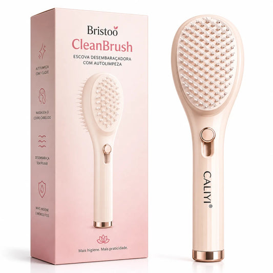 Escova Desembaraçadora Bristoo CleanBrush com Autolimpeza
