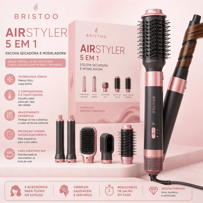 Escova Secadora e Modeladora 5 em 1 Bristoo AirStyler