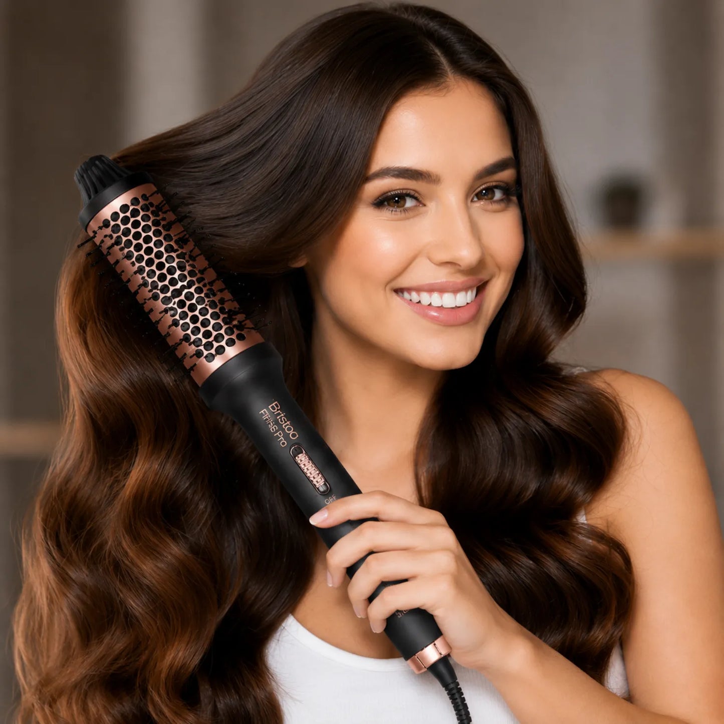 Escova Térmica Modeladora Bristoo Finish Pro 2 em 1 -Volume, Brilho e Menos Frizz