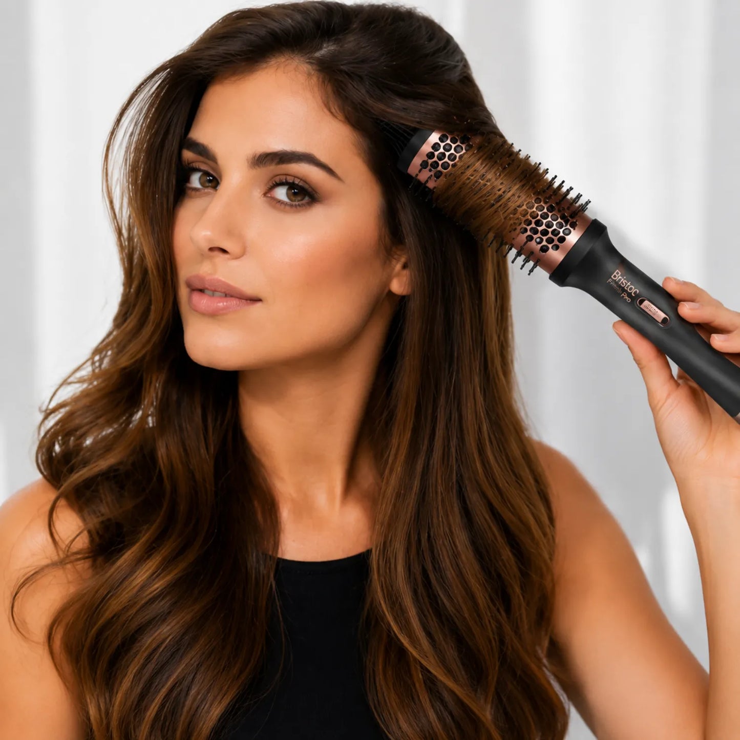 Escova Térmica Modeladora Bristoo Finish Pro 2 em 1 -Volume, Brilho e Menos Frizz