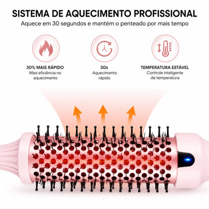 Escova Térmica Modeladora Bristoo Finish Pro 2 em 1 -Volume, Brilho e Menos Frizz