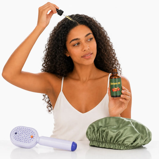 Kit Ritual Capilar  — Óleo de Batana + Escova a Vapor + Touca de Cetim