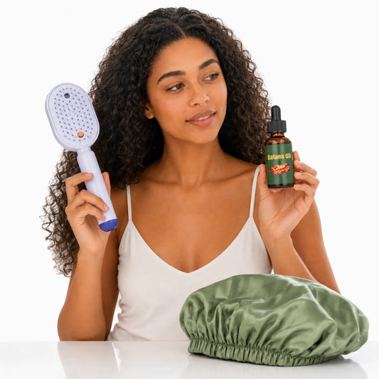 Kit Ritual Capilar  — Óleo de Batana + Escova a Vapor + Touca de Cetim