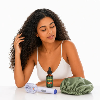 Kit Ritual Capilar  — Óleo de Batana + Escova a Vapor + Touca de Cetim