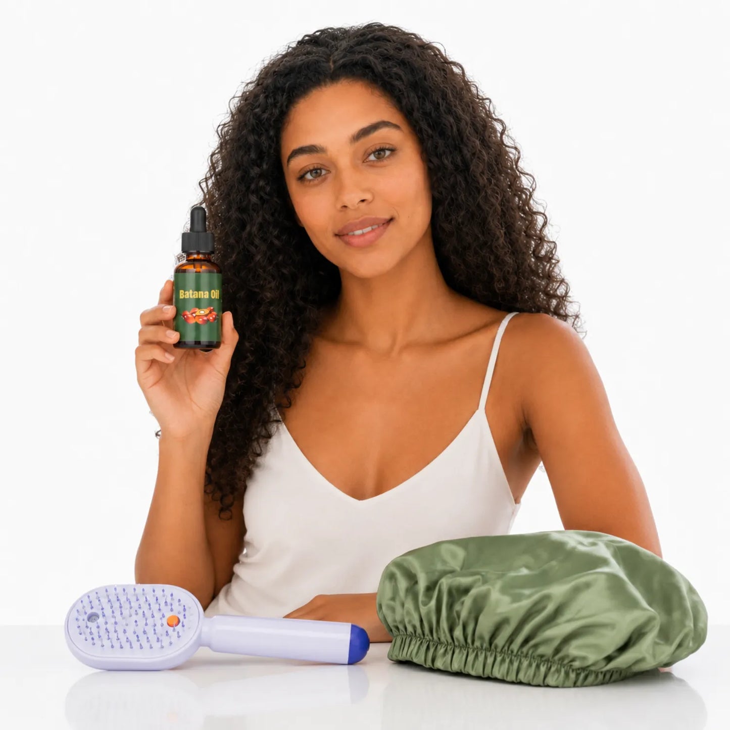 Kit Ritual Capilar  — Óleo de Batana + Escova a Vapor + Touca de Cetim