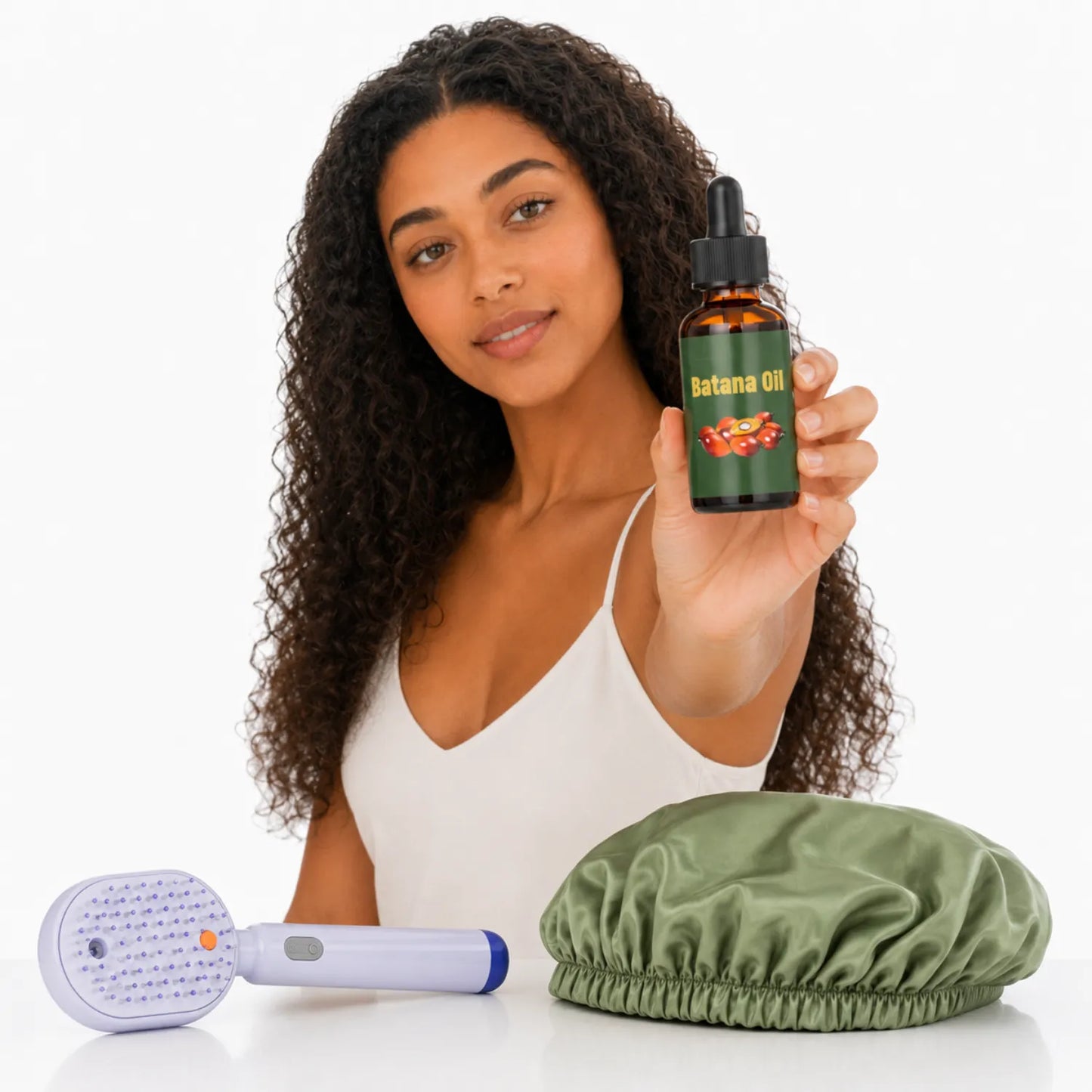 Kit Ritual Capilar  — Óleo de Batana + Escova a Vapor + Touca de Cetim