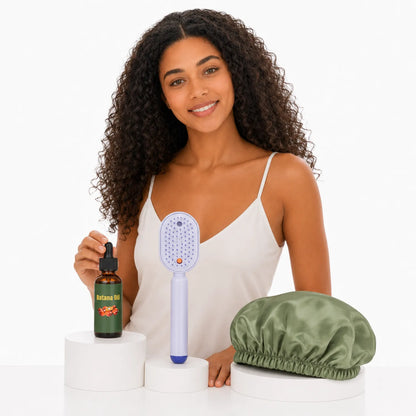 Kit Ritual Capilar  — Óleo de Batana + Escova a Vapor + Touca de Cetim