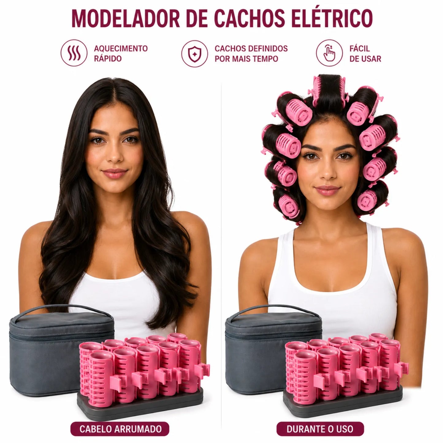 Modelador de Cachos Elétrico Bristoo 10 Rolos