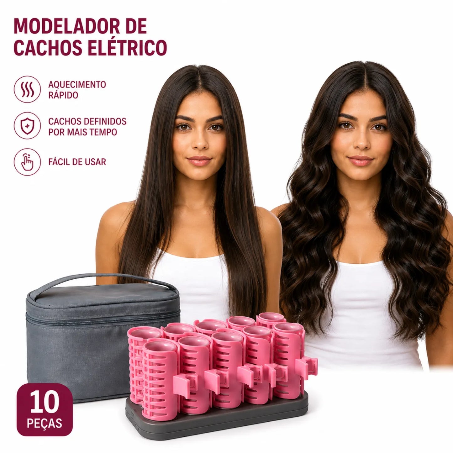 Modelador de Cachos Elétrico Bristoo 10 Rolos