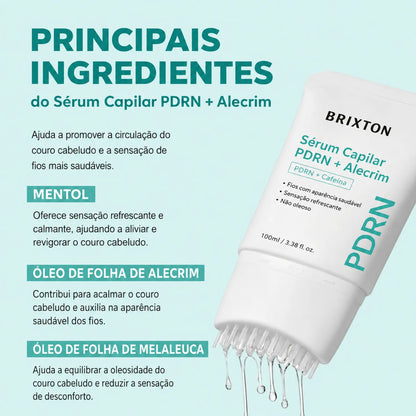 Sérum Capilar PDRN + Alecrim com Aplicador Massageador Brixton 250 ml