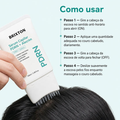 Sérum Capilar PDRN + Alecrim com Aplicador Massageador Brixton 250 ml