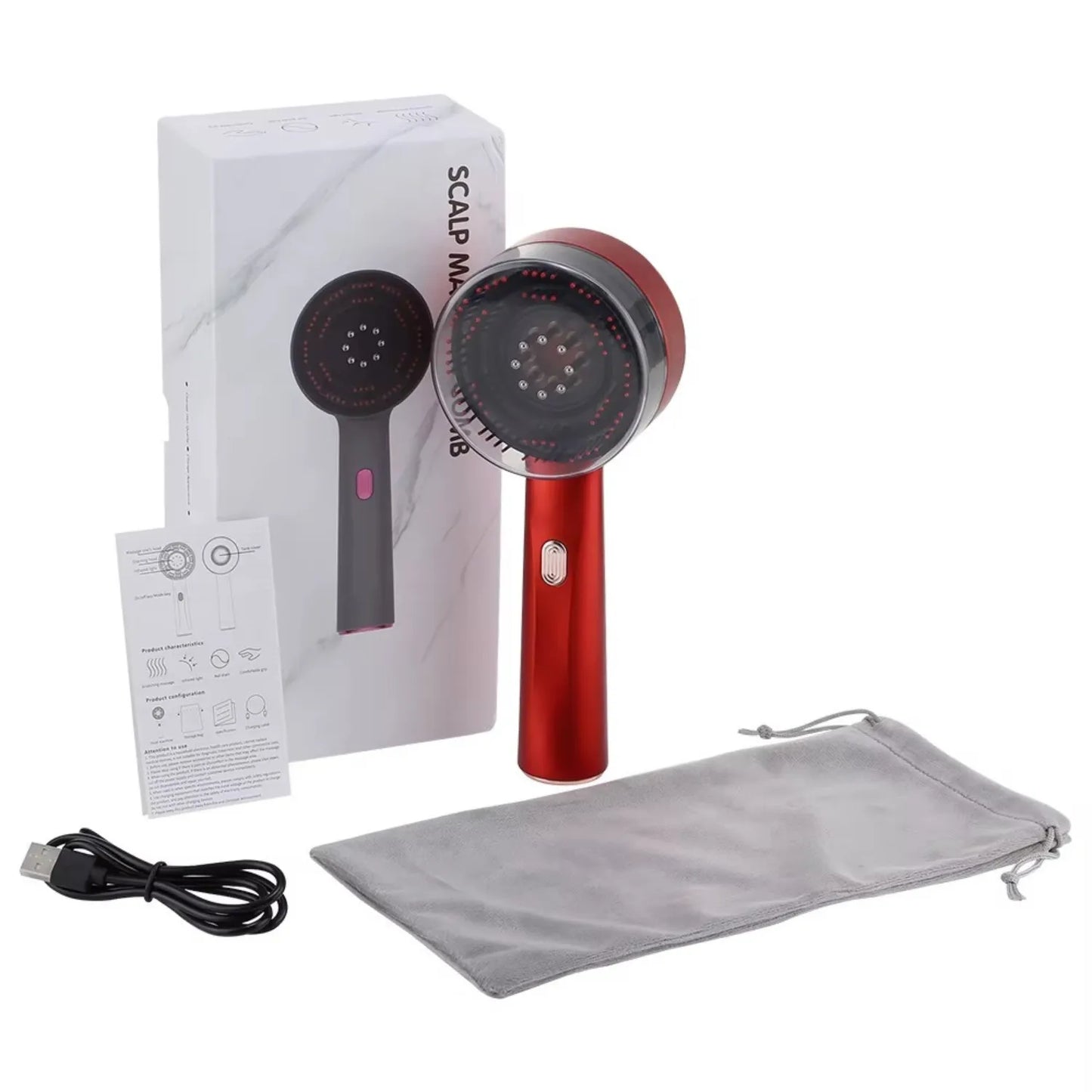 Escova Massageadora Capilar LED BristooHair