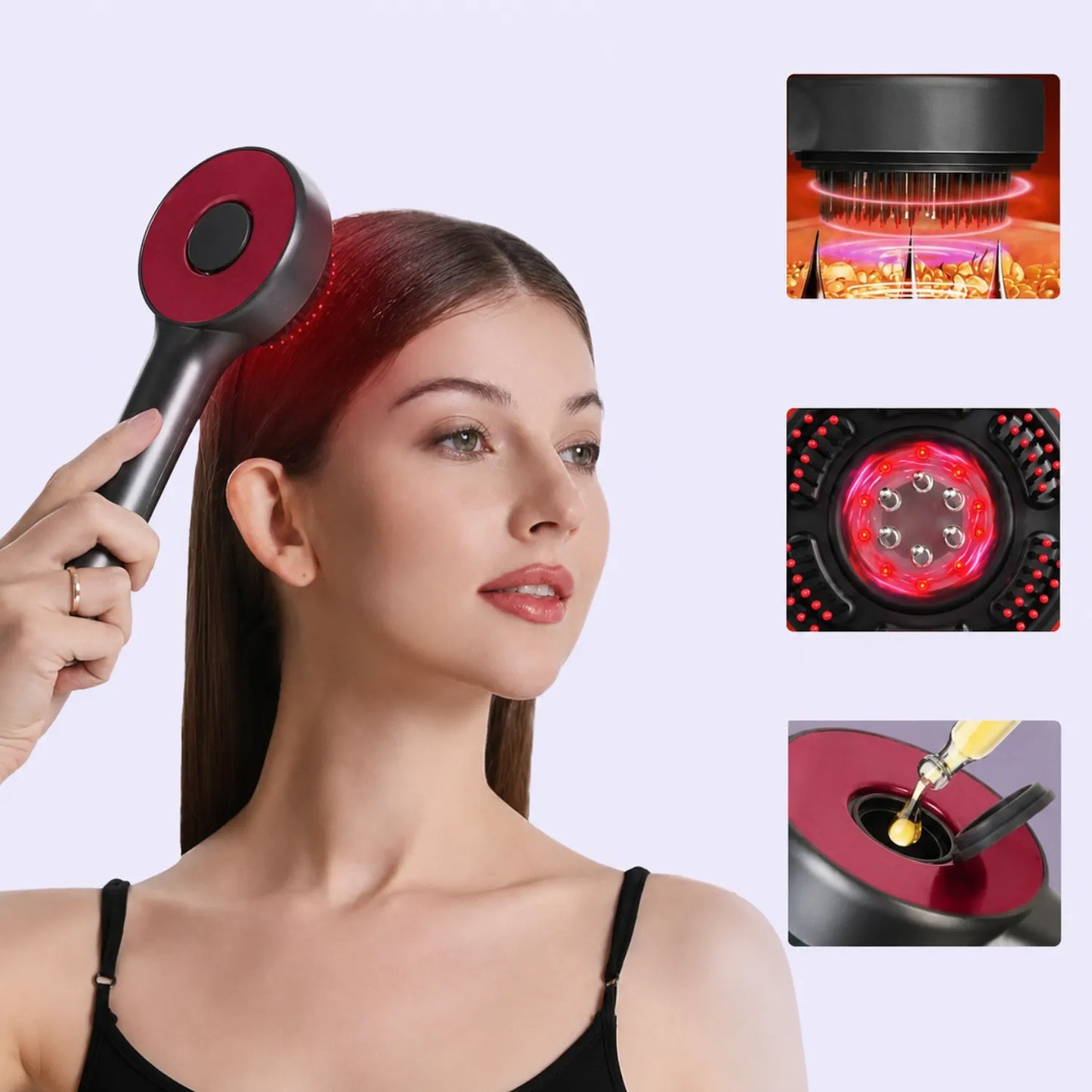 Escova Massageadora Capilar LED BristooHair