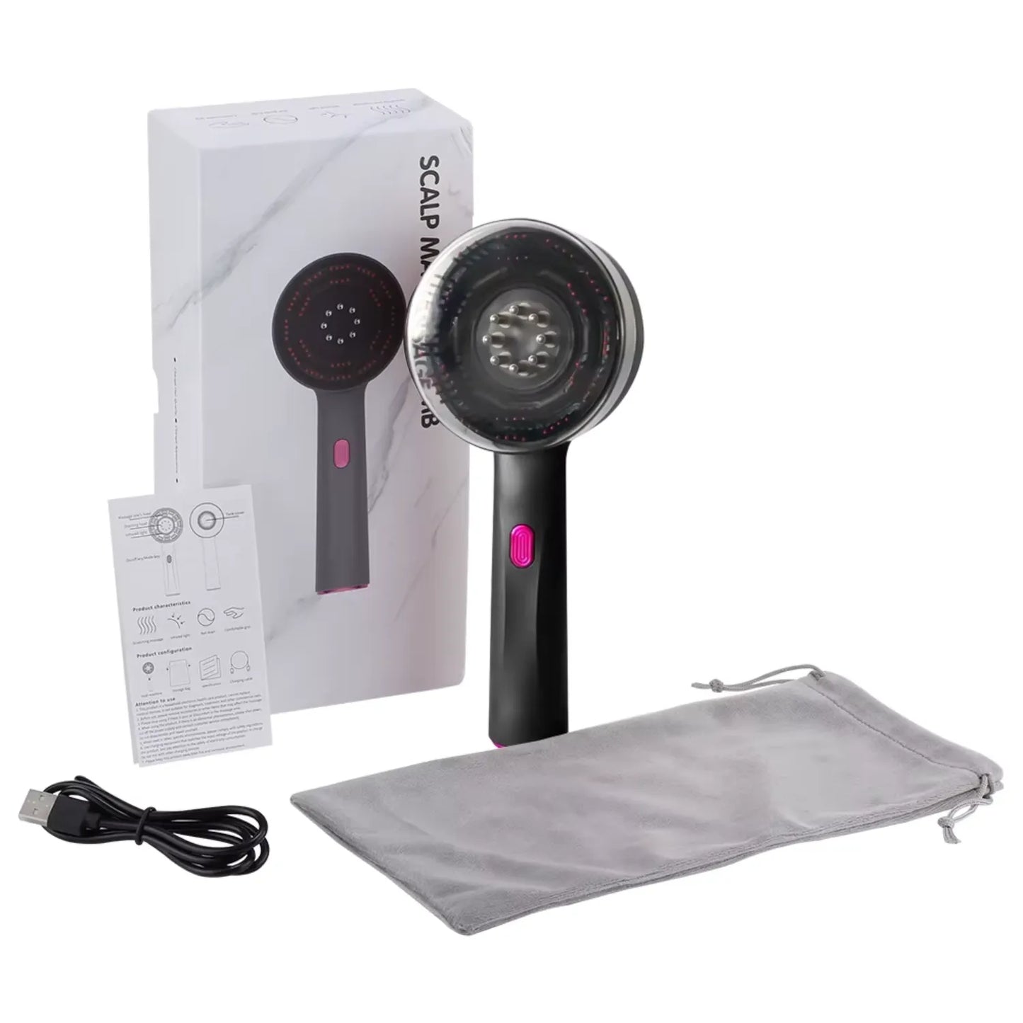 Escova Massageadora Capilar LED BristooHair